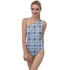 Azulejo Style Blue Tiles To One Side Swimsuit