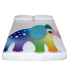 Illustrations Elephant Colorful Pachyderm Fitted Sheet (california King Size)