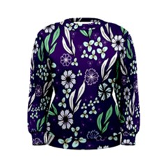 Floral Blue Pattern  Women s Sweatshirt by MintanArt