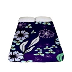 Floral Blue Pattern  Fitted Sheet (full/ Double Size) by MintanArt