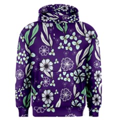 Floral Blue Pattern  Men s Core Hoodie by MintanArt