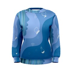 Online Woman Beauty Blue Women s Sweatshirt by Mariart