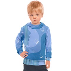 Online Woman Beauty Blue Kids  Hooded Pullover by Mariart