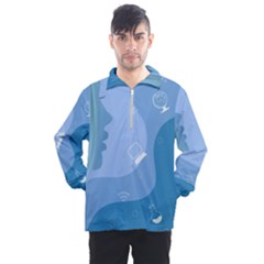 Online Woman Beauty Blue Men s Half Zip Pullover by Mariart