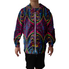 Colorful Boho Pattern Kids  Hooded Windbreaker by designsbymallika