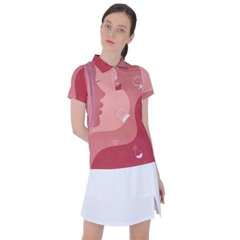 Online Woman Beauty Pink Women s Polo Tee by Mariart