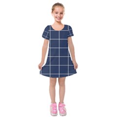 Blue Plaid Kids  Short Sleeve Velvet Dress by goljakoff