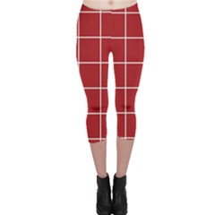 Red Plaid Capri Leggings  by goljakoff