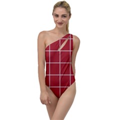 Red Plaid To One Side Swimsuit by goljakoff