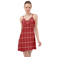 Red Plaid Summer Time Chiffon Dress by goljakoff