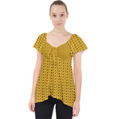 Knitted Pattern Lace Front Dolly Top by goljakoff