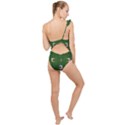 one Island in a safe environment of eternity green Frilly One Shoulder Swimsuit View2