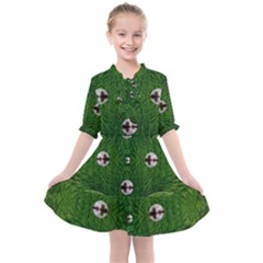 One Island In A Safe Environment Of Eternity Green Kids  All Frills Chiffon Dress by pepitasart