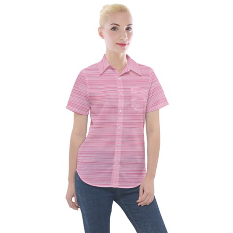 Pink Knitting Women s Short Sleeve Pocket Shirt by goljakoff