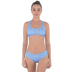 Blue Knitting Criss Cross Bikini Set by goljakoff