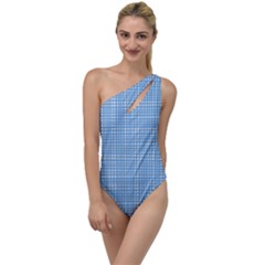 Blue Knitting To One Side Swimsuit by goljakoff