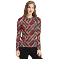 Geometric Knitting Women s Long Sleeve Rash Guard by goljakoff