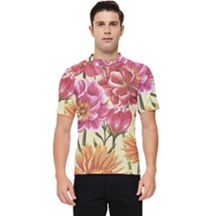 Retro Flowers Men s Short Sleeve Rash Guard by goljakoff