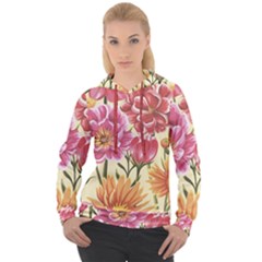 Retro Flowers Women s Overhead Hoodie by goljakoff