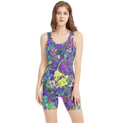 Vibrant Abstract Floral/rainbow Color Women s Wrestling Singlet by dressshop