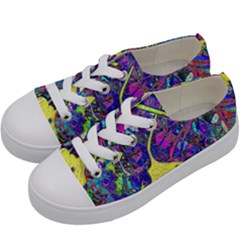 Vibrant Abstract Floral/rainbow Color Kids  Low Top Canvas Sneakers