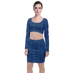 Blue Sashiko Top And Skirt Sets by goljakoff