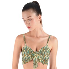 Field Leaves Woven Tie Front Bralet by goljakoff