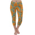 Orange flowers Capri Winter Leggings  View1