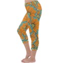 Orange flowers Capri Winter Leggings  View2