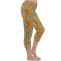 Orange flowers Capri Winter Leggings  View3