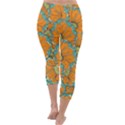 Orange flowers Capri Winter Leggings  View4