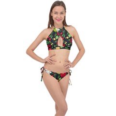 Hohloma Cross Front Halter Bikini Set by goljakoff