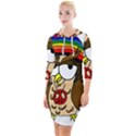  Rainbow Stoner Owl Quarter Sleeve Hood Bodycon Dress View1