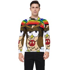  Rainbow Stoner Owl Men s Long Sleeve Rash Guard by IIPhotographyAndDesigns