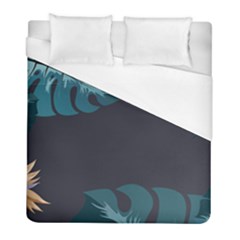 Flower Illustrations Leaves Duvet Cover (full/ Double Size)