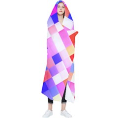 Squares Pattern Geometric Seamless Wearable Blanket by Dutashop