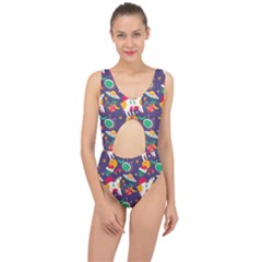 Space Christmas 2 Center Cut Out Swimsuit by designsbymallika