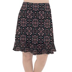 Dark Seamless Gemoetric Print Mosaic Fishtail Chiffon Skirt