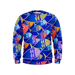 Sea Fish Illustrations Kids  Sweatshirt by Mariart