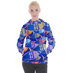 Sea Fish Illustrations Women s Hooded Pullover