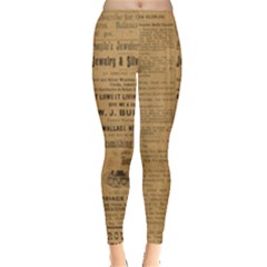 Antique Newspaper 1888 Leggings  by ArtsyWishy