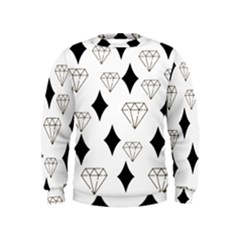 Black & Gold Diamond Design Kids  Sweatshirt by ArtsyWishy