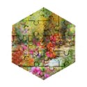 Forest Flowers  Wooden Puzzle Hexagon View1