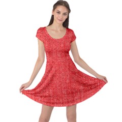 Red Denim Design  Cap Sleeve Dress by ArtsyWishy