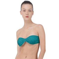 Green Denim Classic Bandeau Bikini Top  by ArtsyWishy