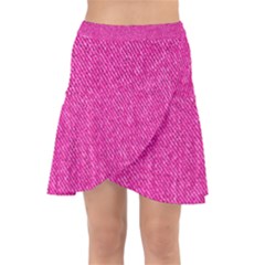 Pink Denim Design  Wrap Front Skirt by ArtsyWishy