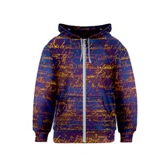 Majestic Purple And Gold Design Kids  Zipper Hoodie by ArtsyWishy