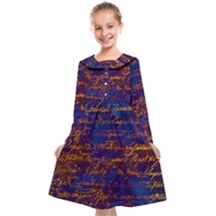 Majestic Purple And Gold Design Kids  Midi Sailor Dress by ArtsyWishy