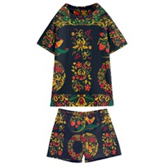 Russian Khokhloma Kids  Swim Tee And Shorts Set by goljakoff