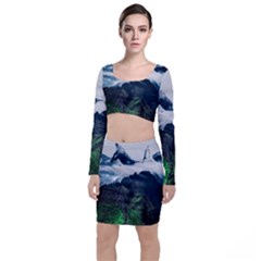 Blue Whales Dream Top And Skirt Sets by goljakoff